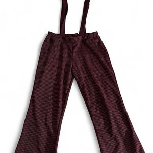 Stylish Burgundy Women's Suspender Pants